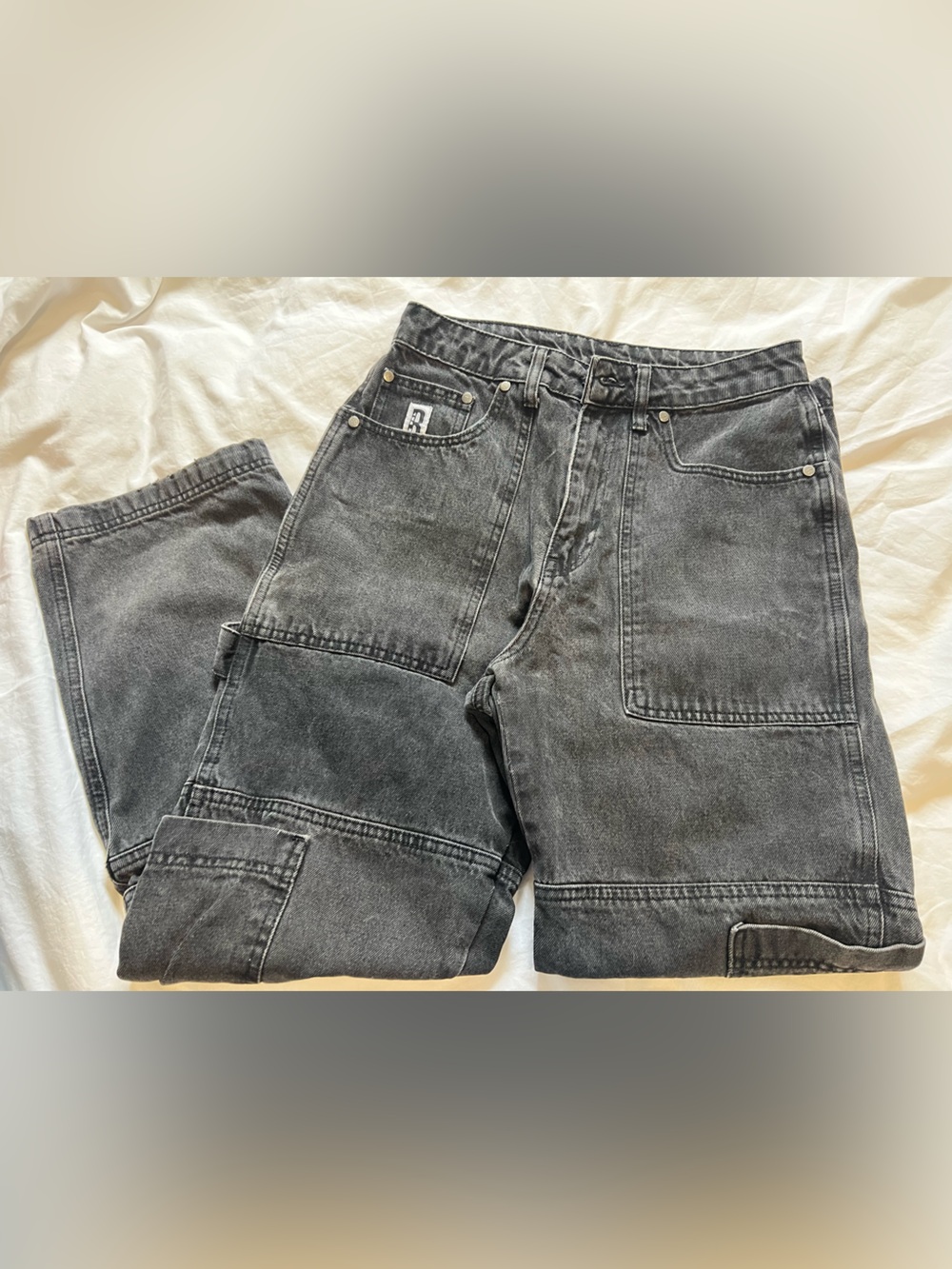 Ragged Jeans Black Denim High-Waist Jeans